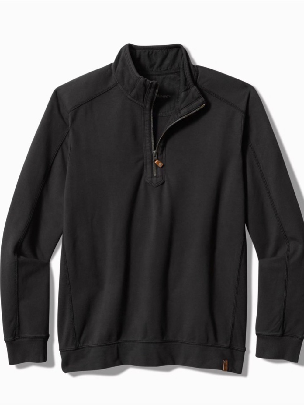 Men's Black Quarter-Zip Pullover Sweater